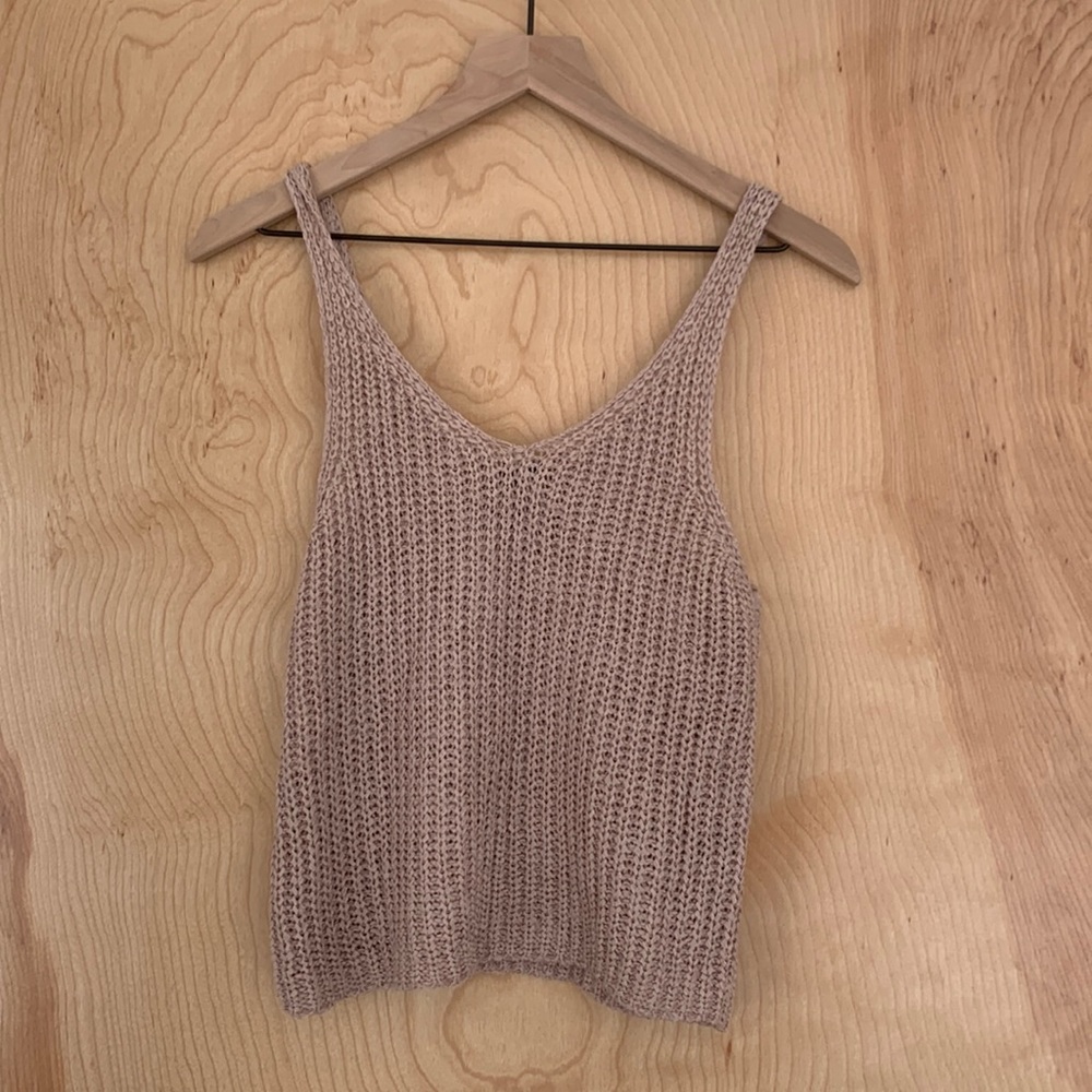Soft pink knit top